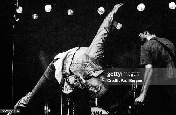 British band Blur, with lead singer Damon Albarn and bassist Alex James, perform at Ein Abend In Wien festival, De Doelen, Rotterdam, Netherlands,...