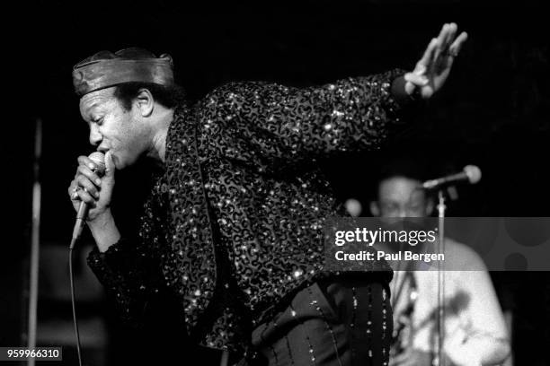 American soul singer-songwriter Bobby Womack performs at Paradiso, Amsterdam, Netherlands, 24th November 1988.