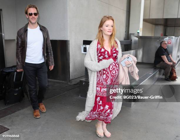 James Van Der Beek and his wife Kimberly Brook are seen on May 18, 2018 in Los Angeles, California.