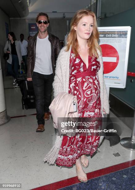 James Van Der Beek and his wife Kimberly Brook are seen on May 18, 2018 in Los Angeles, California.