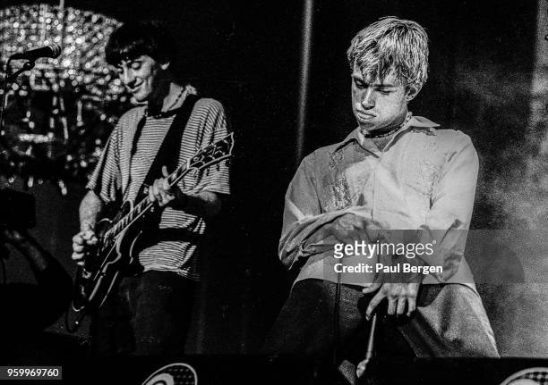 British band Blur, with guitarist Graham Coxon and lead singer Damon Albarn, perform at Ein Abend In Wien festival, De Doelen, Rotterdam,...
