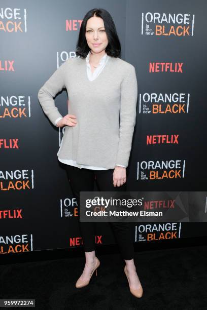 Actress Laura Prepon attends the "Orange Is The New Black" EMMY FYC red carpet at Crosby Street Hotel on May 18, 2018 in New York City.