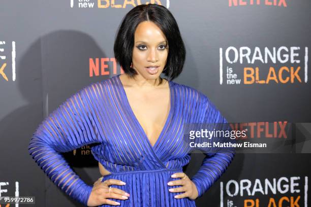 Actress Dascha Polanco attends the "Orange Is The New Black" EMMY FYC red carpet at Crosby Street Hotel on May 18, 2018 in New York City.