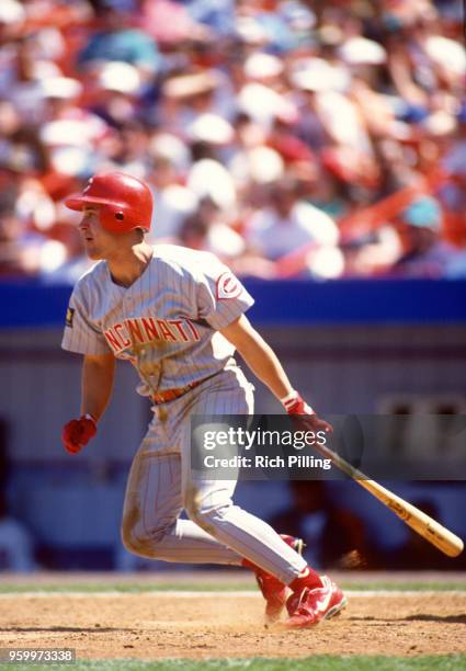 Brett Boone of the Cincinnati Reds bats during the game against the New York Mets at Shea Stadium on May 1994 in the Queens borough of New York City.