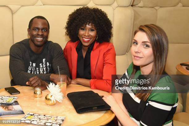 Gbenga Akinnagbe, Sydelle Noel, and Lili Mirojnick attend the Vulture Festival Presented By AT&T Opening Night Party at The Top of The Standard on...