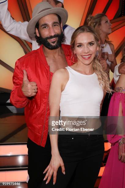 Julia Dietze and Massimo Sinató during the 9th show of the 11th season of the television competition 'Let's Dance' on May 18, 2018 in Cologne,...