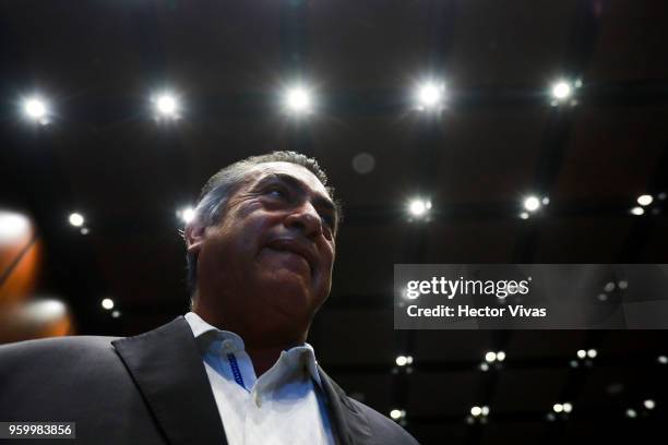 Jaime Rodriguez Calderon independent presidential candidate poses for pictures during a conference as part of the 'Dialogues: Mexico Manifesto' Event...