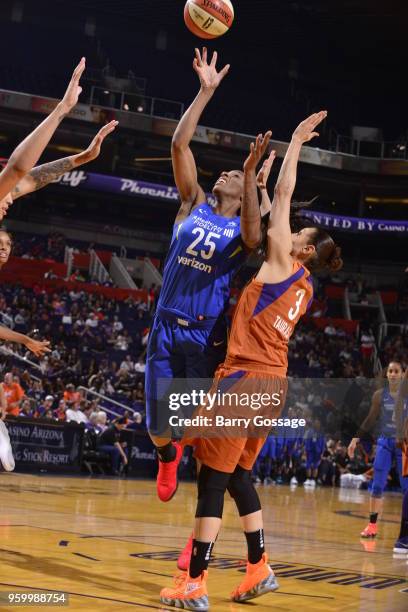 Glory Johnson of the Dallas Wings handles the ball against the Phoenix Mercury on May 18, 2018 at Talking Stick Resort Arena in Phoenix, Arizona....