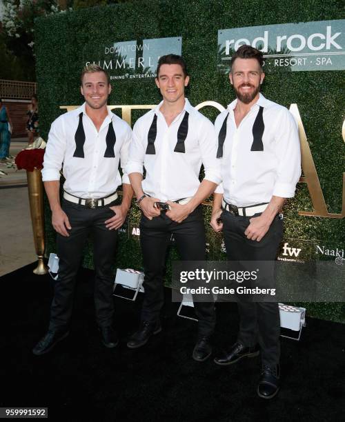 Chippendale dancers Ryan Worley, Tyler Froehlich and Ryan Kelsey attend Vegas magazine's 15th anniversary party at the Red Rock Casino, Resort and...