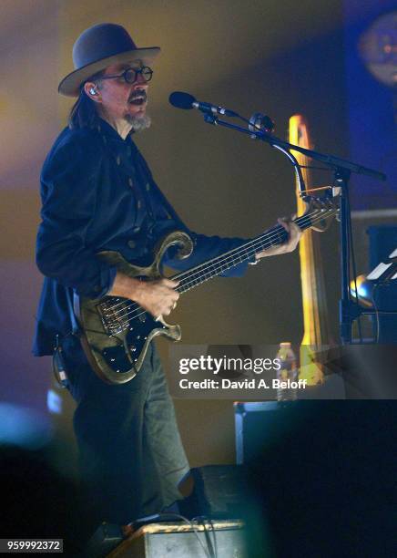 Les Claypool of Primus performs at Chrysler Hall on May 18, 2018 in Norfolk, Virginia.