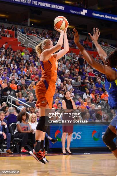 Marie Gulich of the Phoenix Mercury shoots the ball against the Dallas Wings on May 18, 2018 at Talking Stick Resort Arena in Phoenix, Arizona. NOTE...