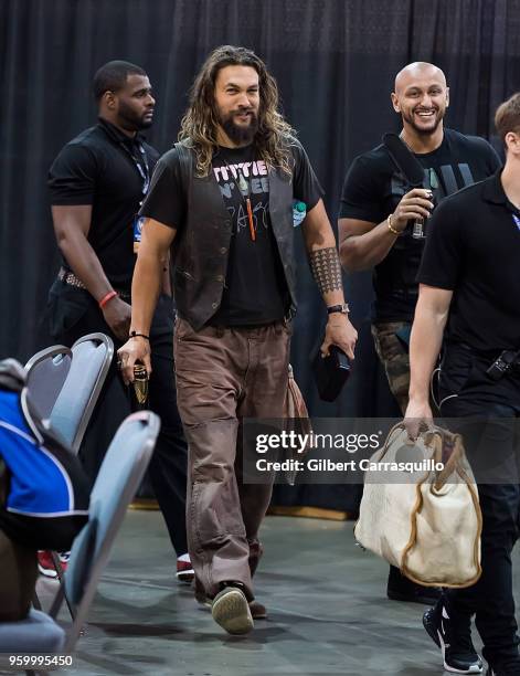 Actor Jason Momoa attends the 2018 Wizard World Comic Con at Pennsylvania Convention Center on May 18, 2018 in Philadelphia, Pennsylvania.