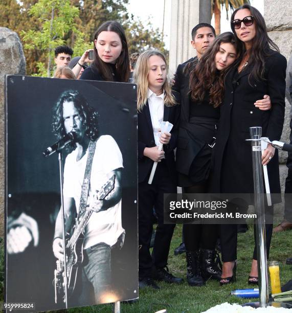 Vicky Cornell and family Toni, Christopher and Lilli Jean Cornell holds vigil on the anniversary of Chris Cornell's death at the Hollywood Forever...