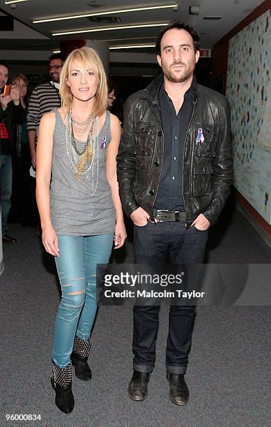 James Shaw and Emily Haines of Metric arrive at the Canada For Haiti Benefit on January 22, 2010 in Toronto, Canada.