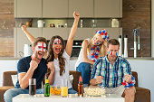 soccer fans at home, goal for england