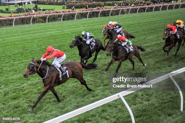 Iconoclasm ridden by Ethan Brown wins the Chris Waller Hall of Fame Trophy at Flemington Racecourse on May 19, 2018 in Flemington, Australia.