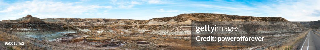 Panorama landschap van de Canadese Badlands, Alberta, Canada