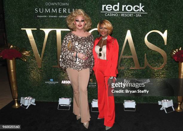 Cast members of 'RuPaul's Drag Race' Shannel and Coco Montrese attend VEGAS Magazine's 15th anniversary party at the Red Rock Casino, Resort and Spa...