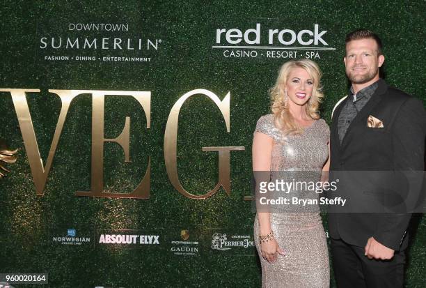 Cast members of 'Flip or Flop Vegas' Aubry Marunde and her husband, Bristol Marunde attend VEGAS Magazine's 15th anniversary party at the Red Rock...