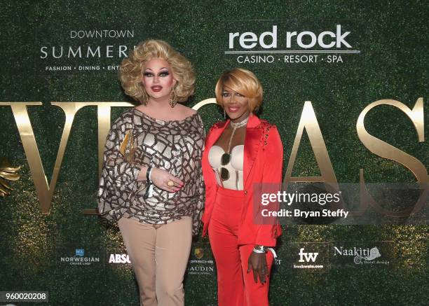 Cast members of 'RuPaul's Drag Race' Shannel and Coco Montrese attend VEGAS Magazine's 15th anniversary party at the Red Rock Casino, Resort and Spa...