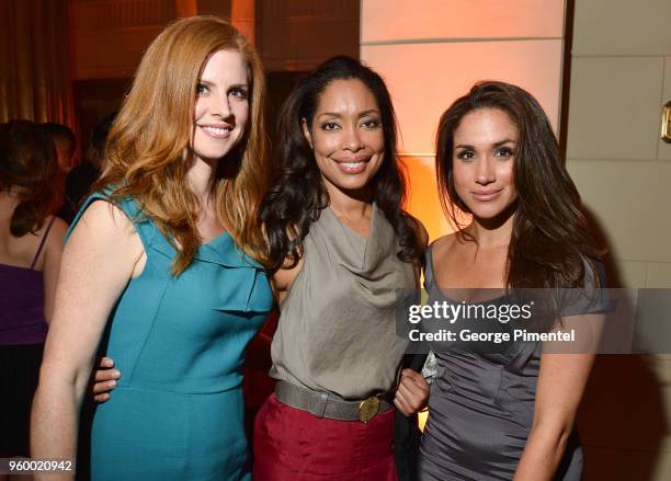 Sarah Rafferty, Gina Torres and Meghan Markle attend the InStyle and Hollywood Foreign Press Association's Toronto International Film Festival Party...