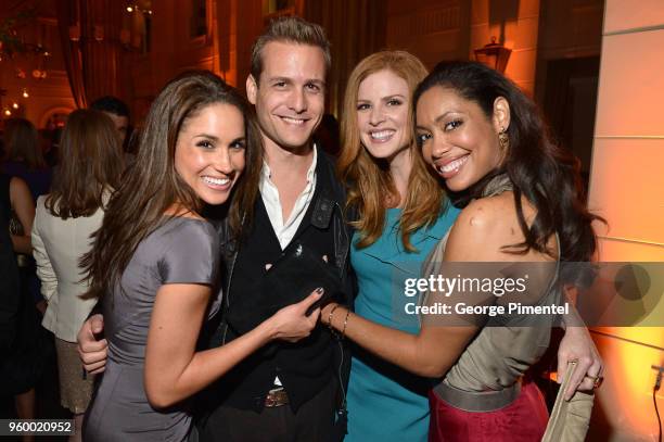 Meghan Markle, Gabriel Macht, Sarah Rafferty and Gina Torres attend the InStyle and Hollywood Foreign Press Association's Toronto International Film...