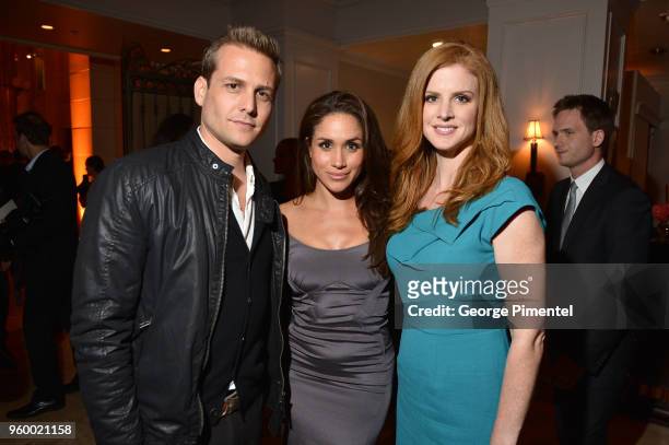 Gabriel Macht, Meghan Markle and Sarah Rafferty attend the InStyle and Hollywood Foreign Press Association's Toronto International Film Festival...