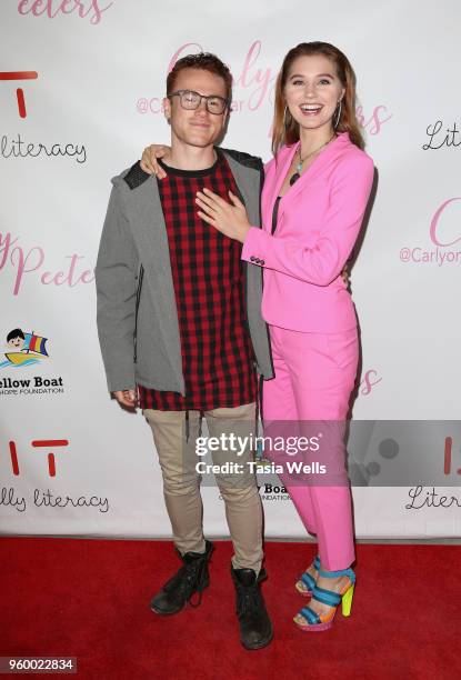 Justin Tinucci and Serena Laurel attend "Stuck on a Feelin" music video & single release for Carly Peeters at Cherry Soda Studios on May 18, 2018 in...