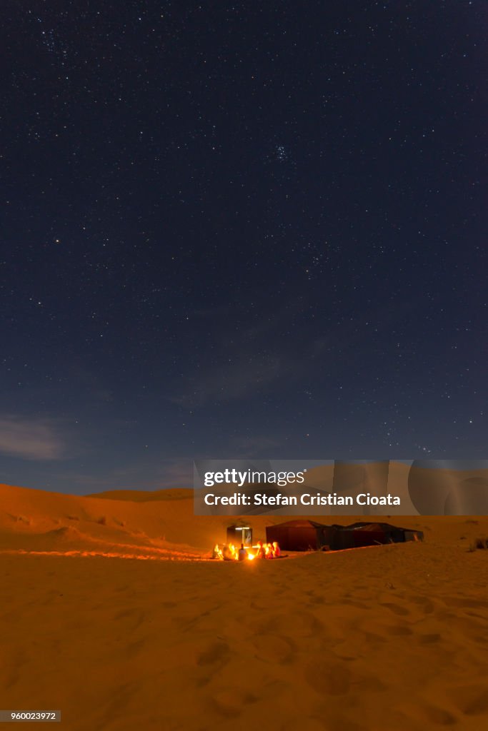Bedouin night camp in Sahara desert Merzouga, Morocco
