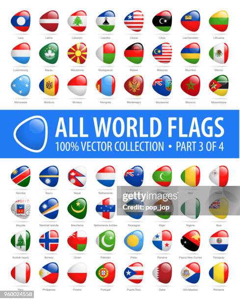 world flags - vector abstract glossy icons - part 3 of 4 - portugal v mexico stock illustrations