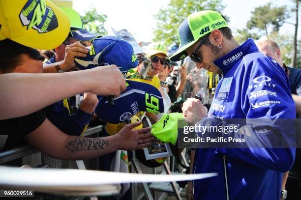 Valentino Rossi meet the fans at Bugatti Circuit, Le Mans France during MotoGP Le Mans practice sessions in France.