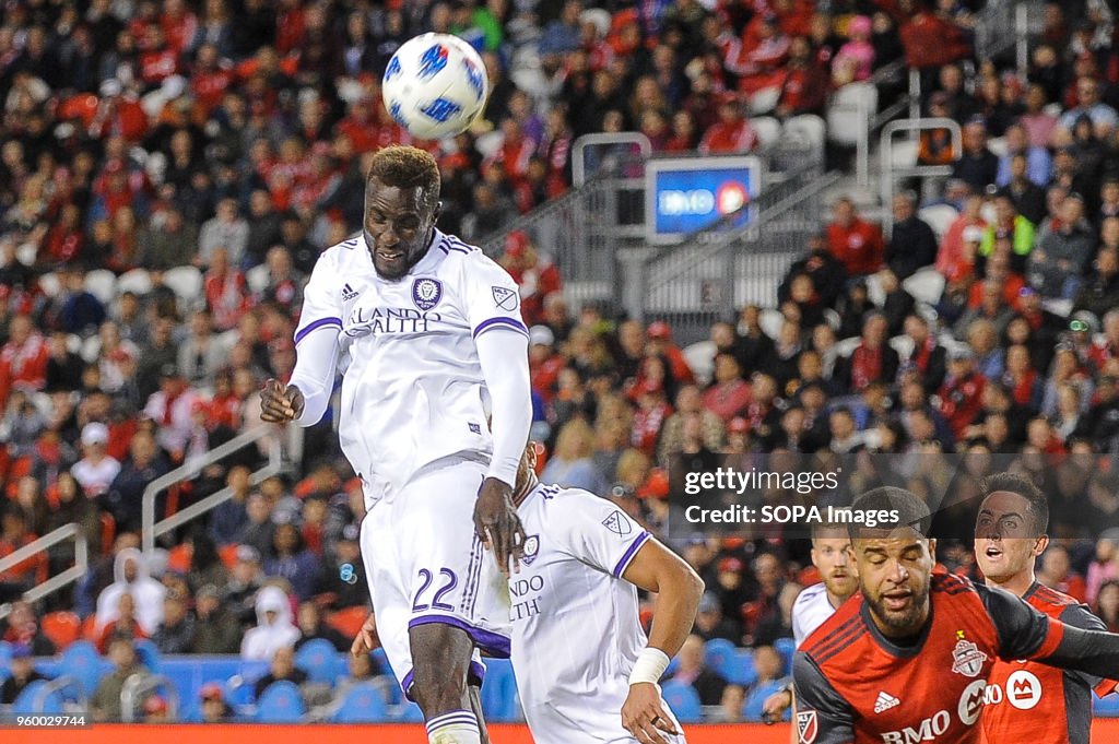 Lamine Sané (22) seen heading the ball by head during 2018...