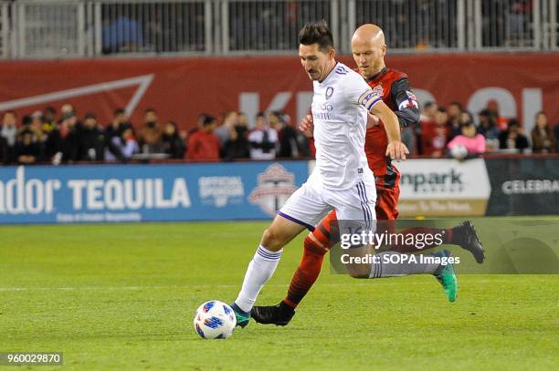 Sacha Kljestan during 2018 MLS Regular Season match between Toronto FC and Orlando City SC at BMO Field .