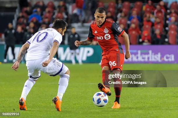 Auro during 2018 MLS Regular Season match between Toronto FC and Orlando City SC at BMO Field .