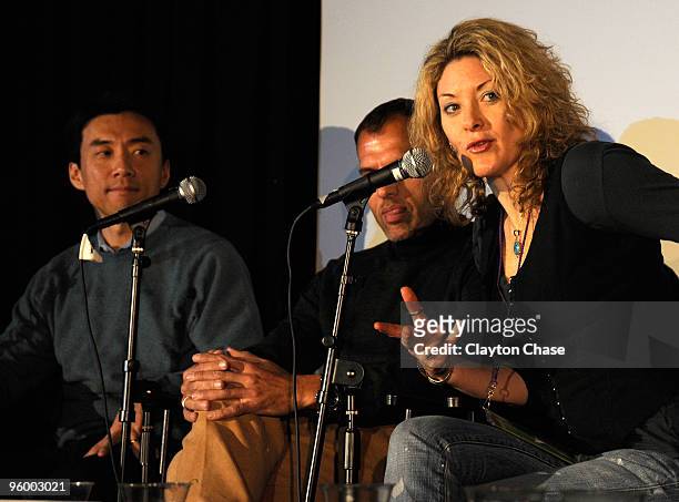 Dave Eun, Matt Jacobson, Ondi Timoner attend Spotlight On Social Media during the 2010 Sundance Film Festival at New Frontier on Main on January 22,...