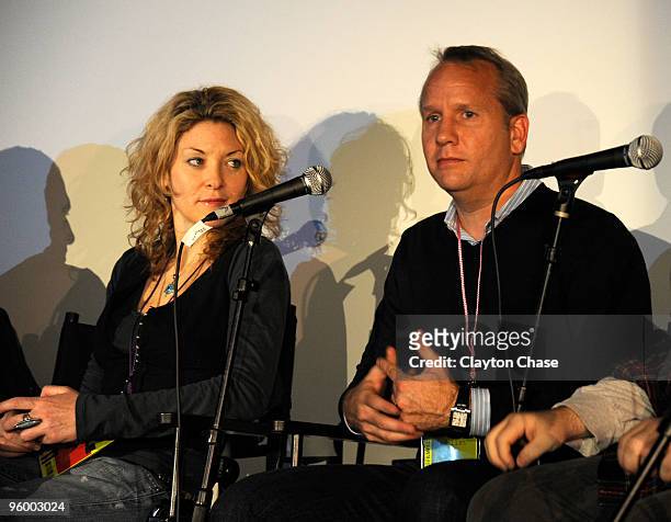 Ondi Timoner, Chris Gebhardt attend Spotlight On Social Media during the 2010 Sundance Film Festival at New Frontier on Main on January 22, 2010 in...