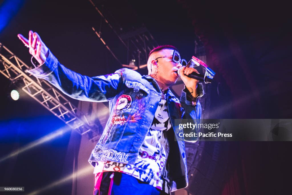 The Italian rapper Sfera Ebbasta, the "King of Trap"...