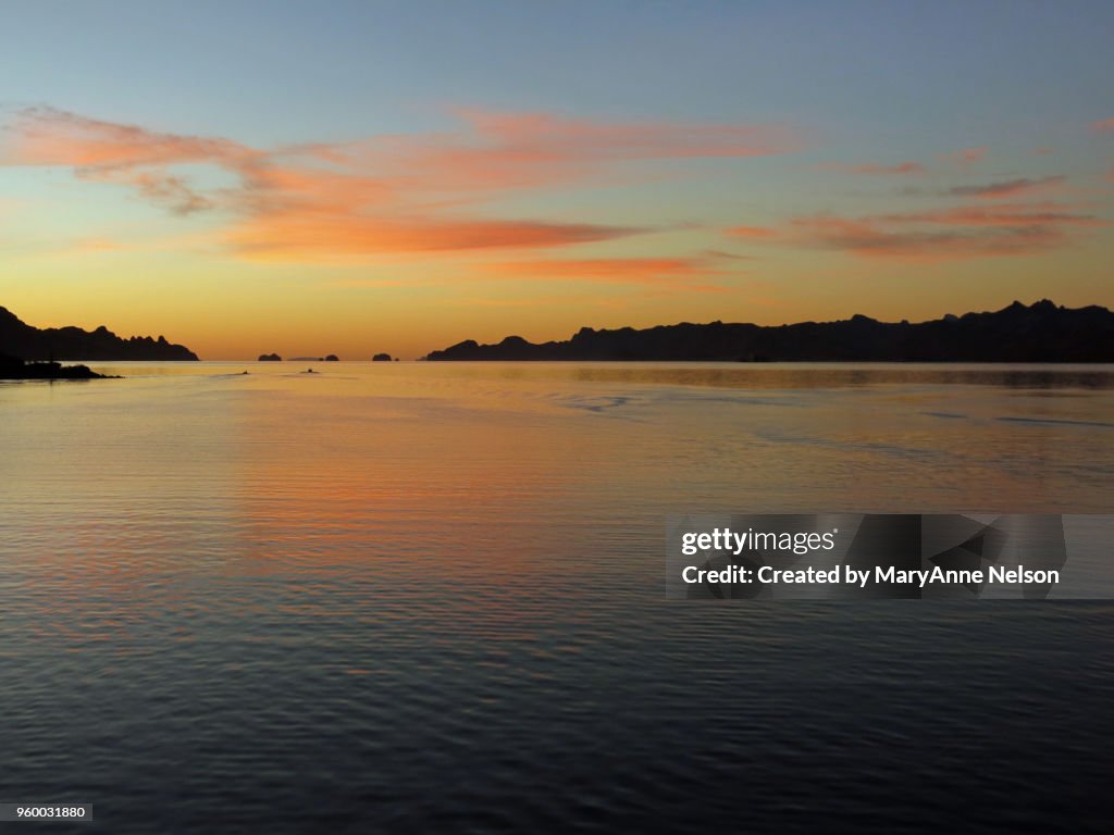 Sunrise with Two Distant Boats