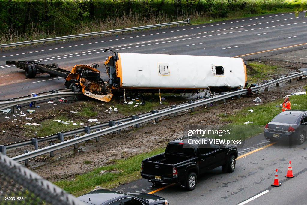 2 People Dead After School Bus Collides With Dump Truck in New Jersey