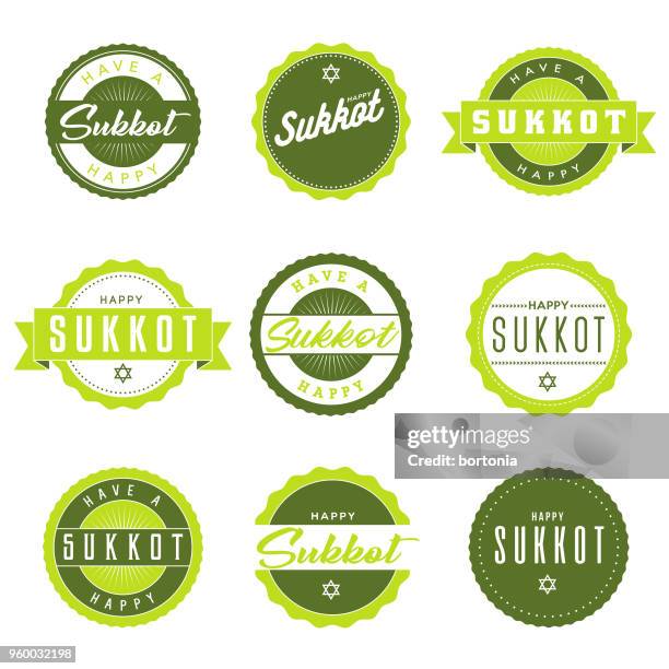 sukkot icon set - jerusalem stock illustrations