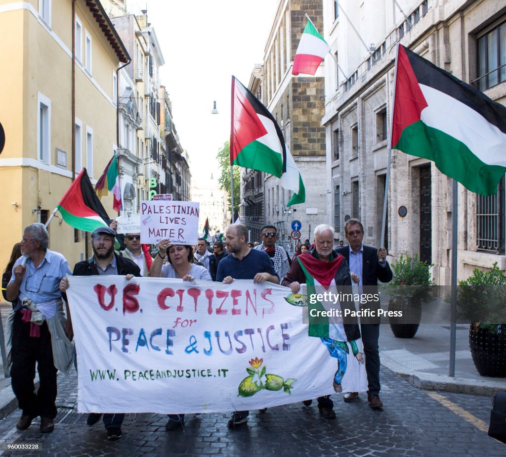 Hundreds protested to the US embassy against Israel's...