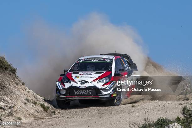 Esapekka Lappi of Finland and Janne Ferm of Finland compete in their Toyota Gazoo Racing WRT Toyota Yaris WRC during the SS10 Vieira do Minho of the...