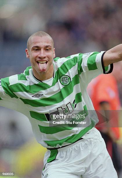Henrik Larsson of Celtic celebrates scoring a goal during the News Photo  - Getty Images