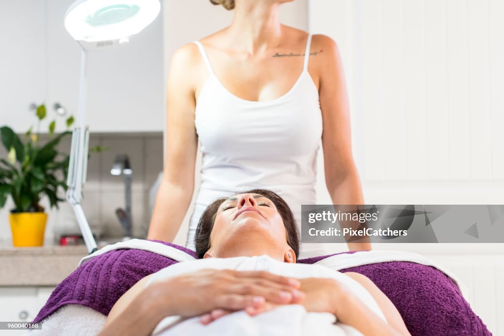 Young woman relaxing at the spa