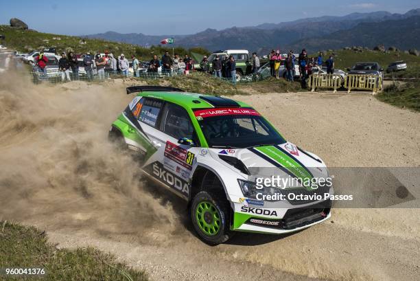 Pontus Tidemand of Sweden and Jonas Andersson of Sweden compete in their Skoda Motorsport Skoda Fabia R5 during the SS10 Vieira do Minho of the WRC...