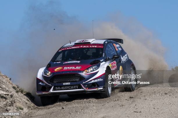 Gus Greensmith of Great Britain and Graig Parry of Great Britain compete in their Ford Fiesta R5 during the SS10 Vieira do Minho of the WRC Portugal...