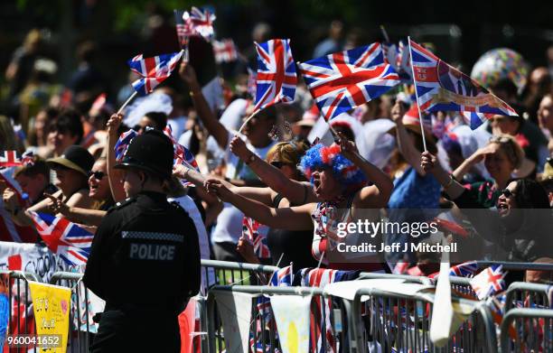 Crowds gather on The Long Walk during the wedding of Prince Harry Harry to Ms. Meghan Markle at Cambridge Gate on May 19, 2018 in Windsor, England.