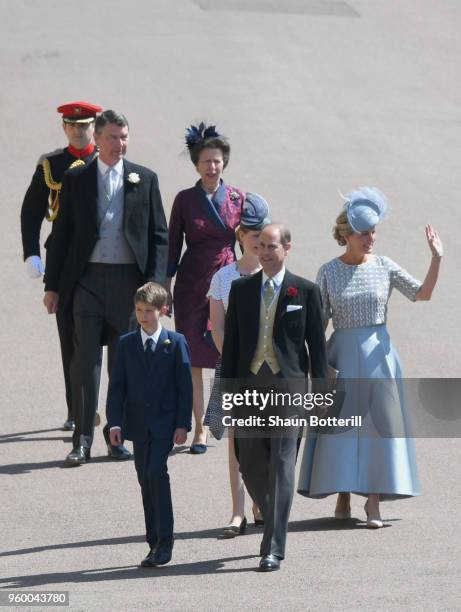 James, Viscount Severn,Lady Louise Windsor, Prince Edward, Earl of Wessex, and Sophie, Countess of Wessex and Timothy Laurence and Princess Anne,...