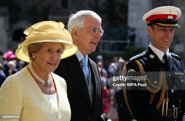 John and Norma Major arrive for the wedding ceremony of Prince Harry and US actress Meghan Markle at St George's Chapel, Windsor Castle on May 19,...