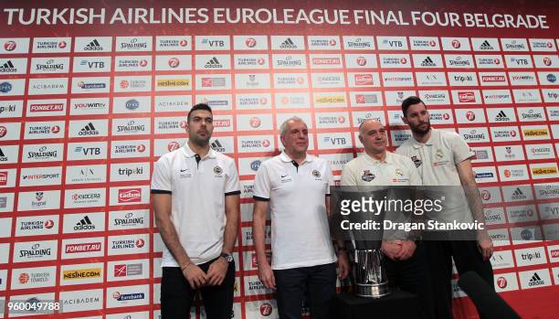 Kostas Sloukas, of Fenerbahce Dogus Istanbul,Zeljko Obradovic, Head Coach of Fenerbahce Dogus Istanbul, Pablo Laso, Head Coach of Real Madrid and...